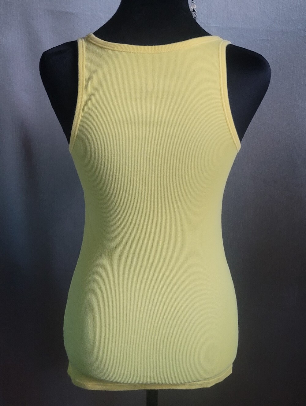 Yellow Rhinestone Logo Ribbed Tank Top - Unbranded - Picture 4 of 4